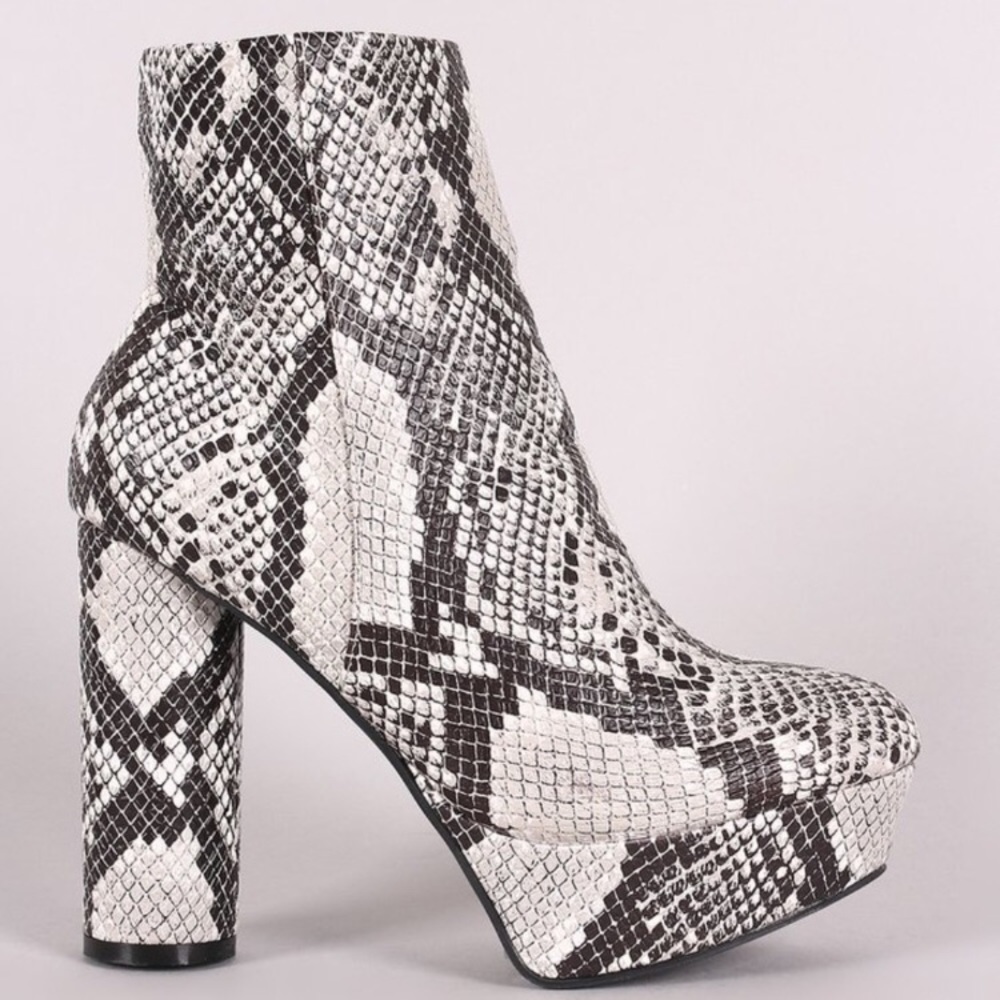 NEW Snakeskin platform booties